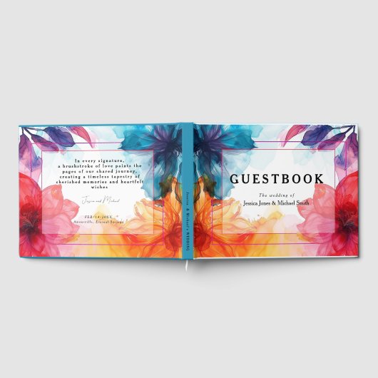 Prachtig gastenboek Anemone Dreamscape bruiloft (Volledig)