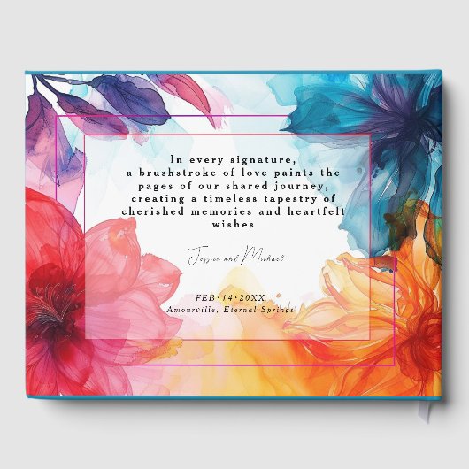 Prachtig gastenboek Anemone Dreamscape bruiloft (Achterkant)