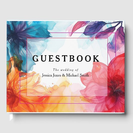 Prachtig gastenboek Anemone Dreamscape bruiloft (Voorkant)