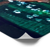 Prachtig gebied van papavers Oranje-rood, wit en b Poster (Hoek)