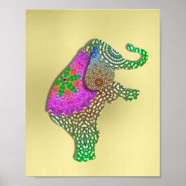 Prachtig gedeorst Indiaas olifant Afbeelding Poster