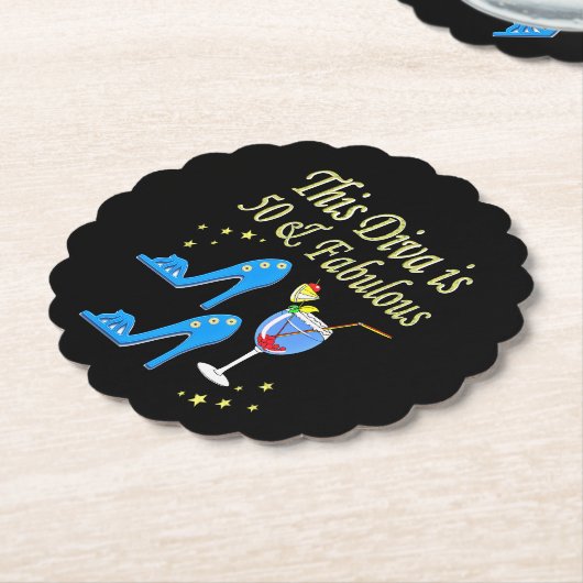 PRACHTIG GEDURFD 50E VERJAARDAG ONTWERP KARTONNEN ONDERZETTERS (Gekanteld)