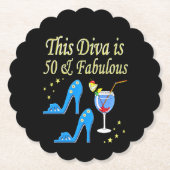 PRACHTIG GEDURFD 50E VERJAARDAG ONTWERP KARTONNEN ONDERZETTERS (Voorkant)