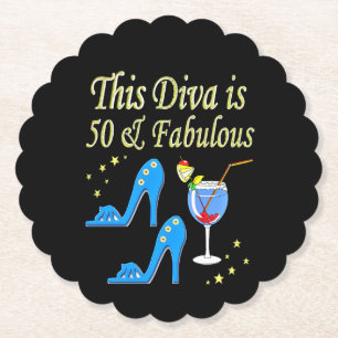 PRACHTIG GEDURFD 50E VERJAARDAG ONTWERP KARTONNEN ONDERZETTERS