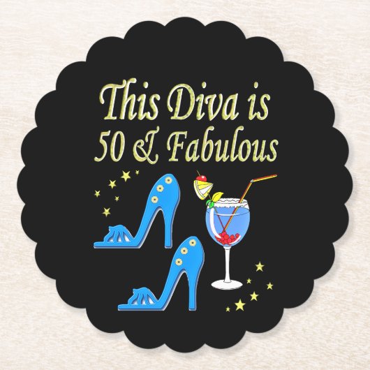 PRACHTIG GEDURFD 50E VERJAARDAG ONTWERP KARTONNEN ONDERZETTERS (Voorkant)