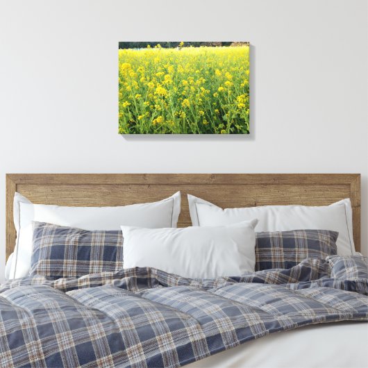 Prachtig geel bloemendoek canvas afdruk (Insitu (Slaapkamer))