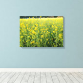 Prachtig geel bloemendoek canvas afdruk (Insitu (Houten vloer))