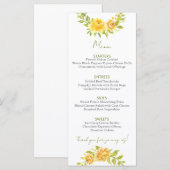 Prachtig Geel Bloemenu Menu (Voorkant / Achterkant)