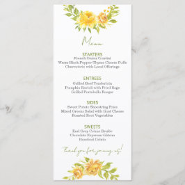 Prachtig Geel Bloemenu Menu
