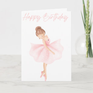 Prachtig geïllustreerde kleine ballerina verjaarda kaart