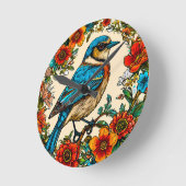 Prachtig geïllustreerde vogel ronde klok (Hoek)