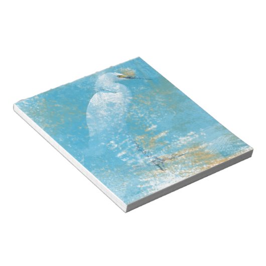 Prachtig gekleurd Snowy Egret Memo Pad Notitieblok (Schuin)