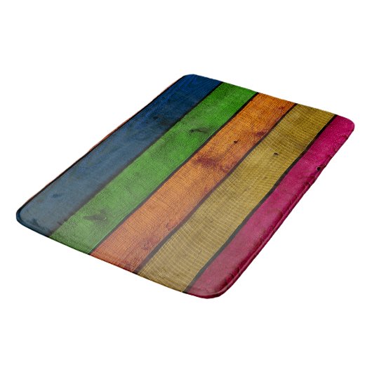 Prachtig gekleurde houten planken badmat (Gekanteld)