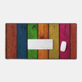 Prachtig gekleurde houten planken bureaumat (Keyboard & Muis)