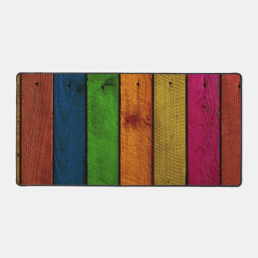Prachtig gekleurde houten planken bureaumat (Voorkant)