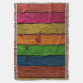 Prachtig gekleurde houten planken deken (Voorkant Verticaal)