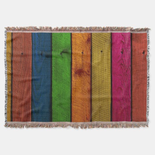 Prachtig gekleurde houten planken deken (Voorkant)