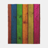 Prachtig gekleurde houten planken fleece deken (Voorkant)