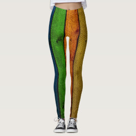 Prachtig gekleurde houten planken leggings