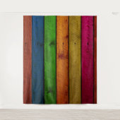 Prachtig gekleurde houten planken wandkleed (Voorkant)