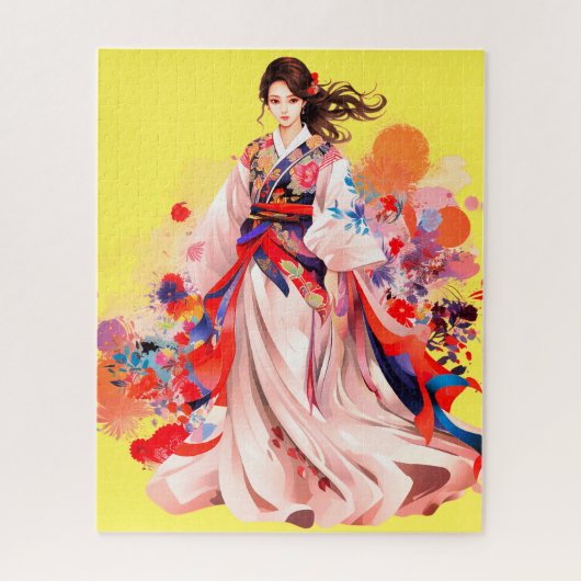 Prachtig gekleurde Kimono Legpuzzel (Verticaal)