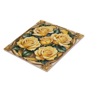 Prachtig gele roos Collectie Tegeltje
