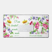 Prachtig gemaakte gepersonaliseerde bloemen bureaumat (Keyboard & Muis)