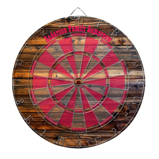 Prachtig geolied hout look custom bericht dartbord (Voorkant)