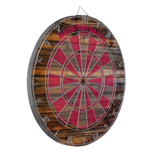 Prachtig geolied hout look custom bericht dartbord (Voorkant Links)