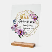 Prachtig gepersonaliseerd 50e Jubileum Acryl Bord (Hoek)