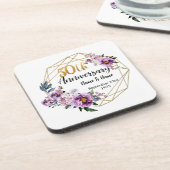 Prachtig gepersonaliseerd 50e Jubileum Bier Onderzetter (Linkerzijde)