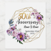 Prachtig gepersonaliseerd 50e Jubileum Wijn Etiket (Enkel label)