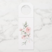 Prachtig geschilderde blush roze rozen flessenhanger (Achterkant)