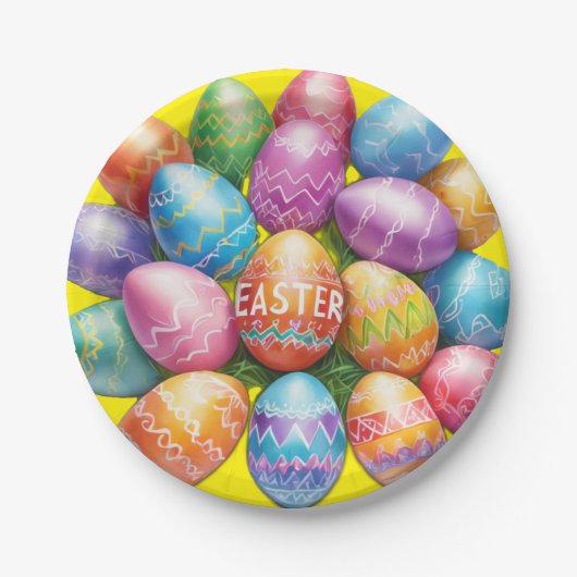 Prachtig geverfd Easter Egg ontwerp Papieren Bordje (Voorkant)