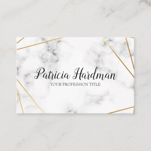 Prachtig, glamour visitekaartje met witte marmer (Voorkant)
