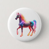Prachtig glanzend paard ronde button 5,7 cm (Voorkant)