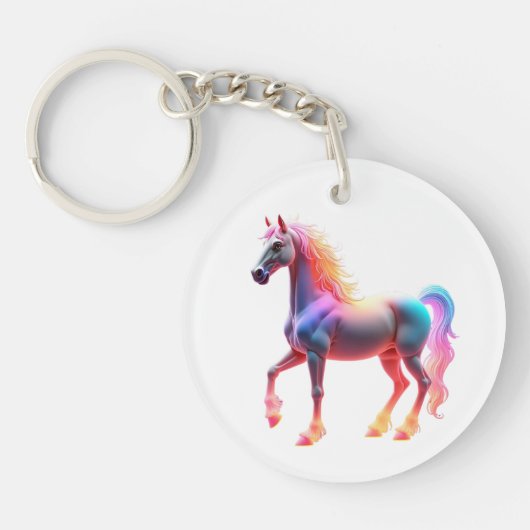 Prachtig glanzend paard sleutelhanger (Voorkant)