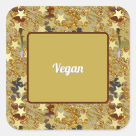 Prachtig Glanzend Speciaal Feest Eten Vegan Vierkante Sticker