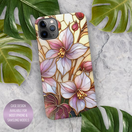 Prachtig Glas in lood bloemenkunstpatroon iPhone Hoesje