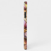 Prachtig Glas in lood bloemenkunstpatroon iPhone Hoesje (Rechterkant)