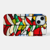 Prachtig Glas in lood kerstboom uniek iPhone 15 Case (Achterkant horizontaal)