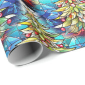 Prachtig Glas in lood kerstboompatroon Cadeaupapier (Rol Hoek)