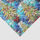 Prachtig Glas in lood kerstboompatroon Tissuepapier (Detail)