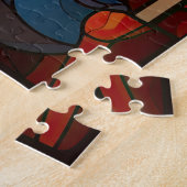 Prachtig Glas in lood kerststal Legpuzzel (Zijkant)