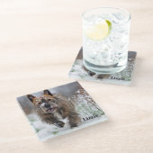 Prachtig glazen Onderzetter. Voeg je eigen afbeeld Glazen Onderzetter (Schuin)