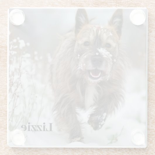 Prachtig glazen Onderzetter. Voeg je eigen afbeeld Glazen Onderzetter (Achterkant)