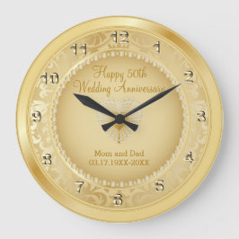 Prachtig Golden 50th Wedding Jubileum Grote Klok