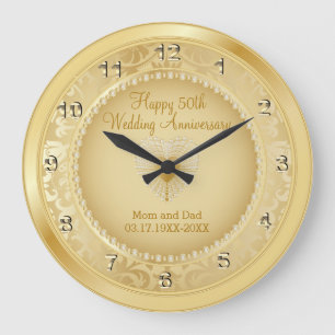Prachtig Golden 50th Wedding Jubileum Grote Klok