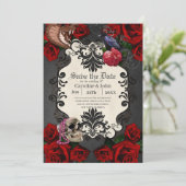 Prachtig gotisch design save the date (Staand voorkant)