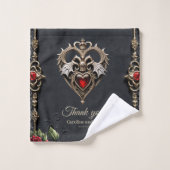 Prachtig gotisch hart bad handdoek (Wasdoekje)
